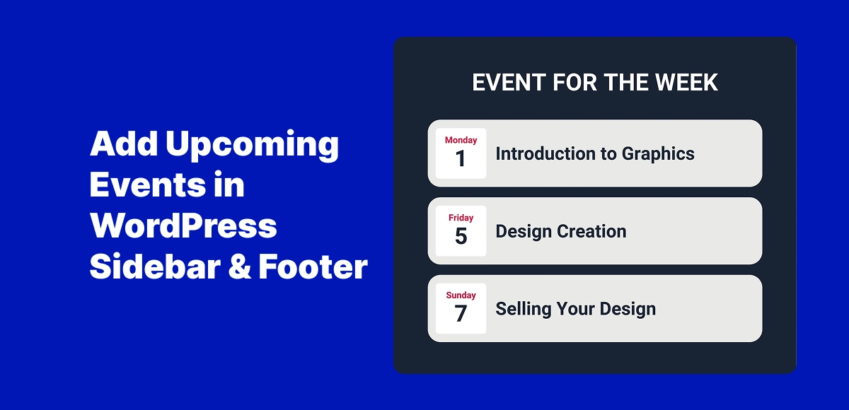 5 Easy Ways to Add Upcoming Events in WordPress Sidebar or Footer
