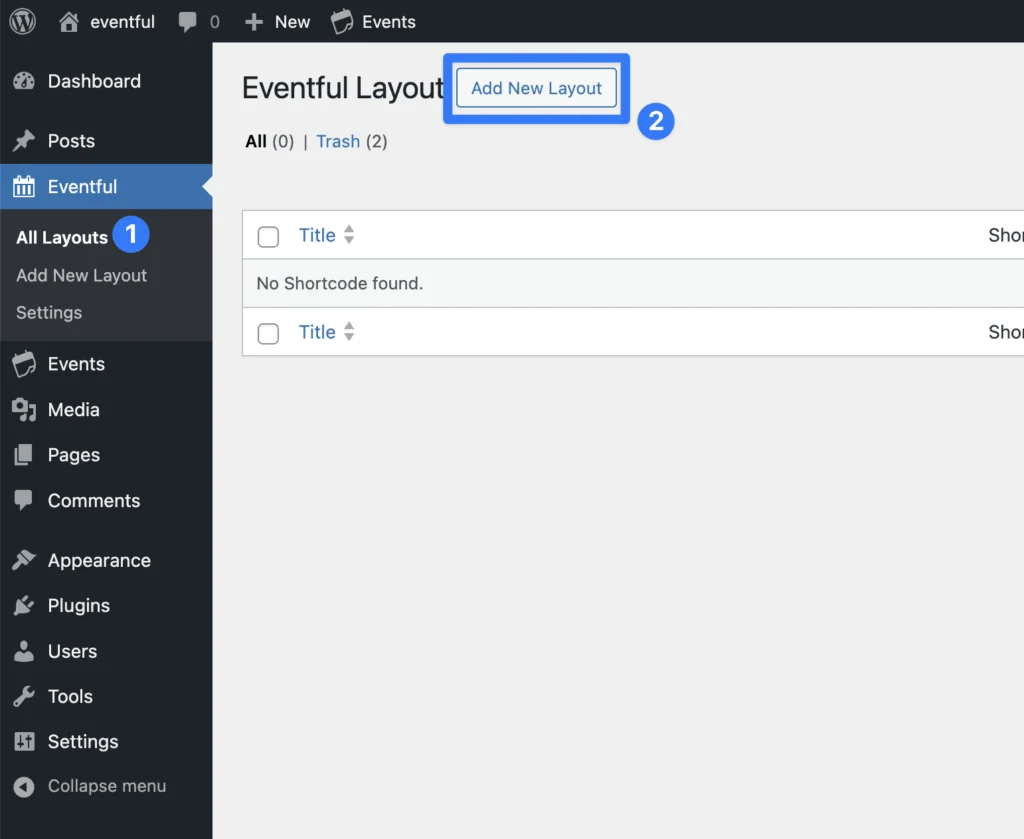 Create Eventful Layout