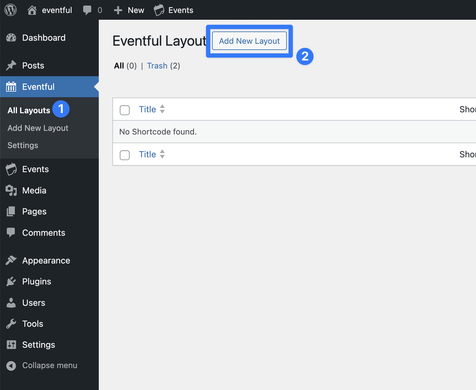 Create Eventful Layout
