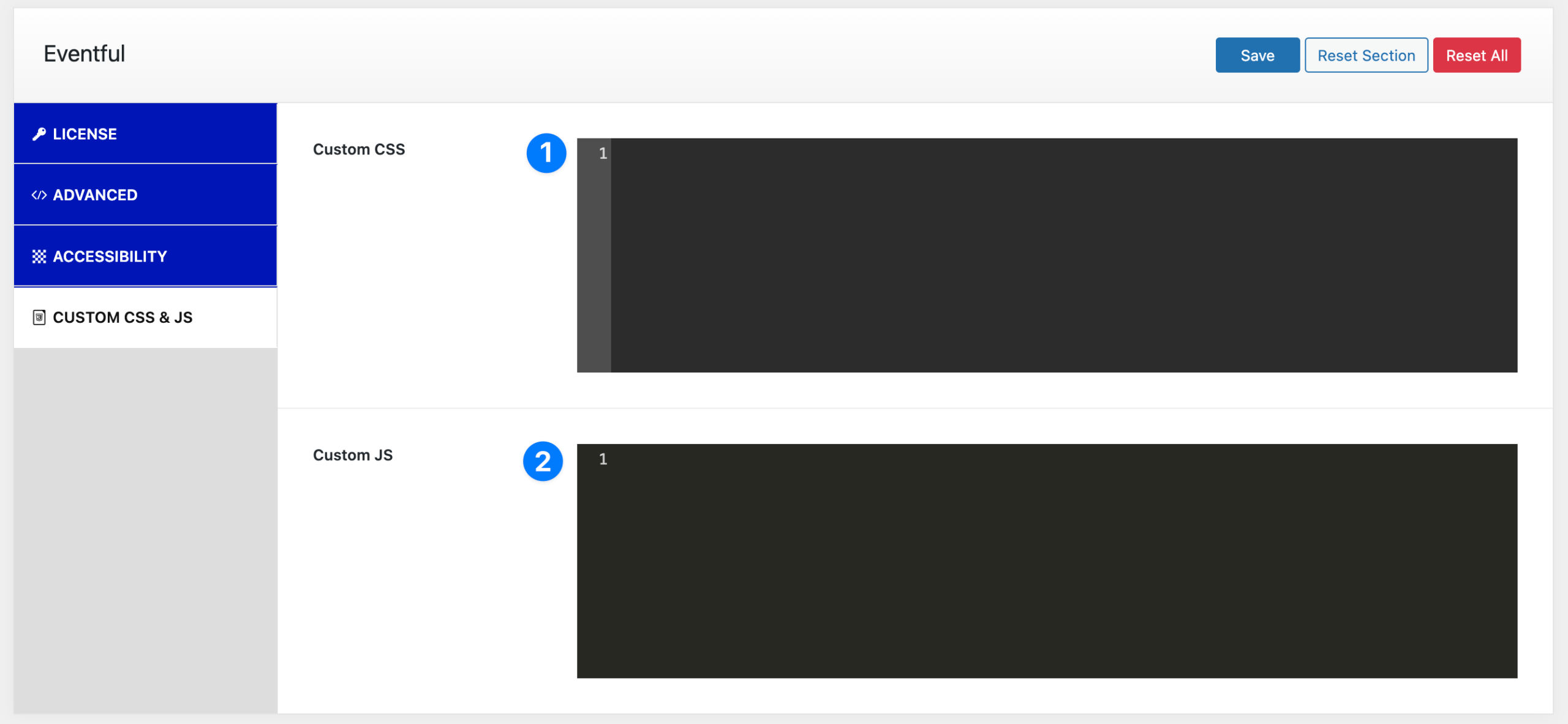 Eventful Custom CSS JS