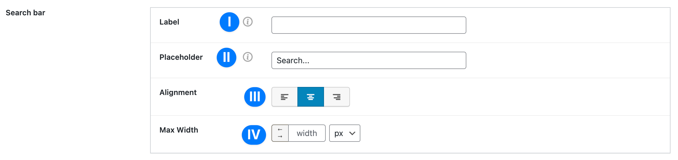 Eventful Search Bar Options