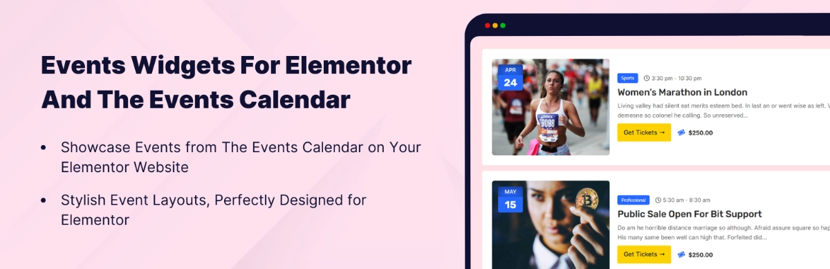Events Widgets for Elementor — Best for Elementor Sites
