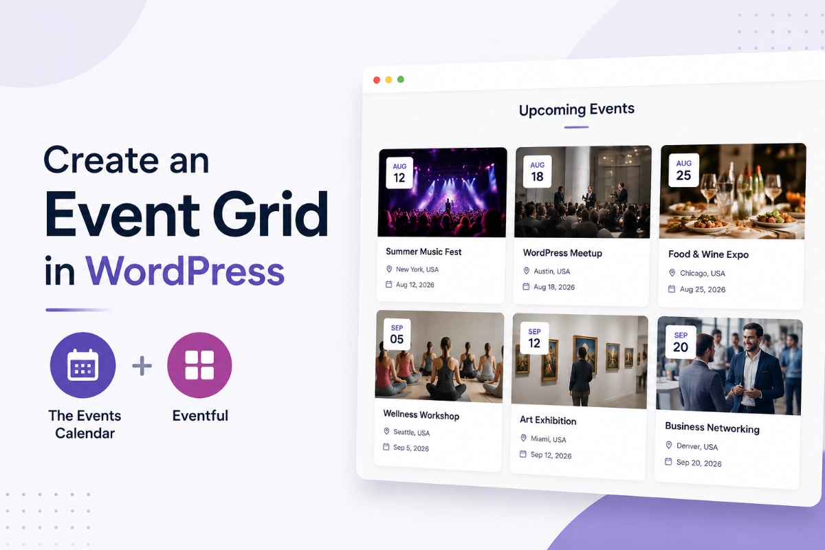 event grid in wordpress
